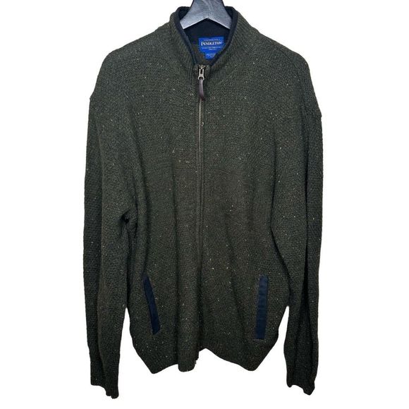 Pendleton Shetland Wool Full Zip Sweater XL - Picture 1 of 4